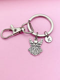 Silver Guardian Angel Charm Keychain Guardian Angel Gifts Ideas Personalized Customized Made to Order Jewelry, BN1705