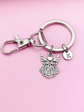 Silver Guardian Angel Charm Keychain Guardian Angel Gifts Ideas Personalized Customized Made to Order Jewelry, BN1705