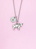Cow Necklace, Silver Cow Charm Necklace, Farmer Necklace, Calf Charm, Baby Cow Charm, Animal Charm, Farmers Gift, Mother's Day Gift, N1489
