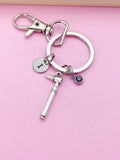 Silver Otoscope Charm Keychain Audiology Medical Device Audiologist Gifts Ideas Personalized Customized Made to Order, AN773