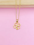 Gold Clover Charm Necklace, St Patricks Day Gift, N2589