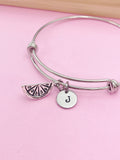Lemon Bracelet, Silver Orange Fruit Charm Bracelet, Daughter Birthday Mother's Day Gifts Ideas Personalized Customized N162C