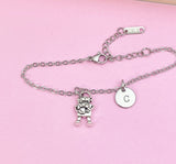 Silver Robot Heart Charm Bracelet Robotic Gifts Ideas Personalized Customized Made to Order Jewelry, AN1445