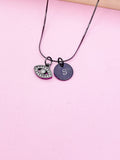 Black Evil Eye Charm Necklace Gift Ideas Personalized Customized Gemstone Monogram Made to Order Jewelry, AN1758