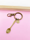 Bronze Kitchen Utensil Spoon Tableware Charm Keychain Gift Idea Personalized Customized Monogram Made to Order Jewelry, AN2663