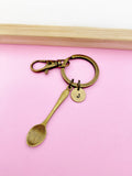 Bronze Kitchen Utensil Spoon Tableware Charm Keychain Gift Idea Personalized Customized Monogram Made to Order Jewelry, AN2663