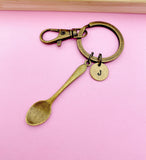 Bronze Kitchen Utensil Spoon Tableware Charm Keychain Gift Idea Personalized Customized Monogram Made to Order Jewelry, AN2663