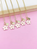 Gold Pink Magnolias Flower Charm Necklace, Best Birthday Christmas Unique Gifts for Sister Friend Girl Teen Daughter Mom Aunt Cousin  N1956