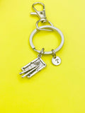 Silver Pool Table Keychain, Personalized Initial Charm