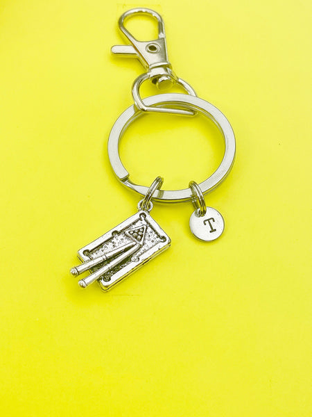 Silver Billiards Pool Table Charm Keychain Snooker Gifts Ideas Personalized Made to Order Jewelry, AN5456