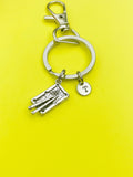 Silver Pool Table Keychain, Personalized Initial Charm