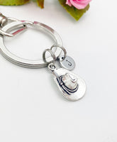 Silver Cowboy Hat Charm Keychain Farmer Gifts Idea, Personalized Made to Order Jewelry, AN4807