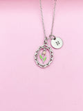 Silver Tulip Flower Charm Necklace Spring Birthday Mother's Day Gifts Ideas Personalized Customized Made to Order, N2033