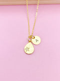 Star Necklace, Gold Teardrop Star Charm Spring Birthday Mother's Day Gifts Ideas Personalized Customized Made to Order N3562