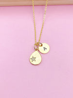 Star Necklace, Gold Teardrop Star Charm Spring Birthday Mother's Day Gifts Ideas Personalized Customized Made to Order N3562