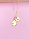 Star Necklace, Gold Teardrop Star Charm Spring Birthday Mother's Day Gifts Ideas Personalized Customized Made to Order N3562