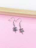 Silver RN Caduceus Medical Symbol Charm Earrings Doctor Nurse Medical School Student Gift Idea Personalized Customized AN2586