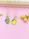 Gold Lemon or Lime Charm Necklace Teens Birthday Gift Idea Personalized Customized Jewelry, N4753