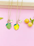 Gold Lemon or Lime Charm Necklace Teens Birthday Gift Idea Personalized Customized Jewelry, N4753