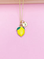 Gold Lemon Charm Necklace Girlfriends Birthday Gifts Ideas Personalized Customized Jewelry, AN4753