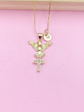 Gold Holy Spirit Dove Cross Necklace Christmas Gift Ideas Personalized Customized Made to Order Jewelry, AN4815
