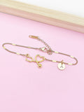 Stethoscope Heart Charm Bracelet, Personalized Initial, Medical Gift
