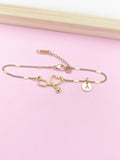 Stethoscope Heart Charm Bracelet, Personalized Initial, Medical Gift