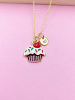 Cupcake Necklace, Best Birthday Gifts, Sweet Necklace Gifts, Personalized Initial Gift, N4341