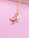 Pinwheel Charm Necklace , Gold or Silver Necklace Option, DN5171