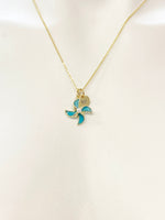 Pinwheel Necklace, Gold Beautiful Pinwheel Necklace, Mint Blue Turquoise, Windmill Toy, Birthday Gift, N5171C