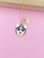 Husky Dog Charm Necklace in Gold, N5581