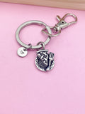 Pie Slice Keychain, Initial Charm, Foodie Jewelry
