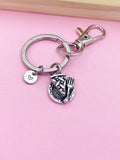 Pie Slice Keychain, Initial Charm, Foodie Jewelry