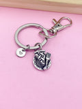 Pie Slice Keychain, Initial Charm, Foodie Jewelry