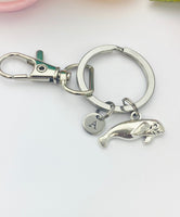 Manatee Keychain, Manatee Seal Sea Cow Ocean Fish Charm, Personalized Gift, N5156