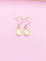 Gold Coffee Bean Earrings Birthday Wedding Bridesmaid Mother's Day Gifts Ideas Personalized Customized Made to Order, N50C