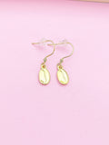 Gold Coffee Bean Earrings Birthday Wedding Bridesmaid Mother's Day Gifts Ideas Personalized Customized Made to Order, N50C