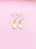 Gold Coffee Bean Earrings Birthday Wedding Bridesmaid Mother's Day Gifts Ideas Personalized Customized Made to Order, N50C