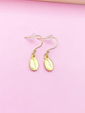 Gold Coffee Bean Earrings Birthday Wedding Bridesmaid Mother's Day Gifts Ideas Personalized Customized Made to Order, N50C
