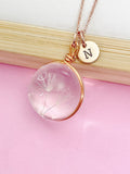 Rose Gold Dandelion Charm Wish Necklace Birthday Mother's Day Gifts Ideas Personalized Customized Made to Order, BN200