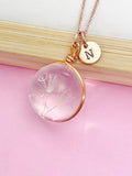 Rose Gold Dandelion Charm Wish Necklace Birthday Mother's Day Gifts Ideas Personalized Customized Made to Order, BN200