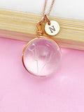 Rose Gold Dandelion Charm Wish Necklace Birthday Mother's Day Gifts Ideas Personalized Customized Made to Order, BN200