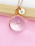 Rose Gold Dandelion Charm Wish Necklace Birthday Mother's Day Gifts Ideas Personalized Customized Made to Order, BN200