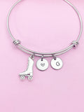 Silver Skate Charm Bracelet Teens Birthday Mother's Day Gifts Ideas Personalized Customized Made to Order, N4959A