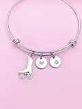 Silver Skate Charm Bracelet Teens Birthday Mother's Day Gifts Ideas Personalized Customized Made to Order, N4959A