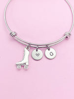 Silver Skate Charm Bracelet Teens Birthday Mother's Day Gifts Ideas Personalized Customized Made to Order, N4959A