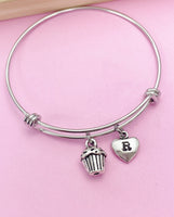 Silver Cupcake Charm Bracelet Baker Berkery Shop Gifts Ideas Personalized Customized Made to Order Jewelry, BN219