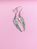 Silver Guardian Angel Wing Charm Earrings Guardian Angel Gift Ideas Personalized Customized Made to Order Jewelry, N1465