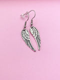 Silver Guardian Angel Wing Charm Earrings Guardian Angel Gift Ideas Personalized Customized Made to Order Jewelry, N1465