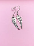 Silver Guardian Angel Wing Charm Earrings Guardian Angel Gift Ideas Personalized Customized Made to Order Jewelry, N1465